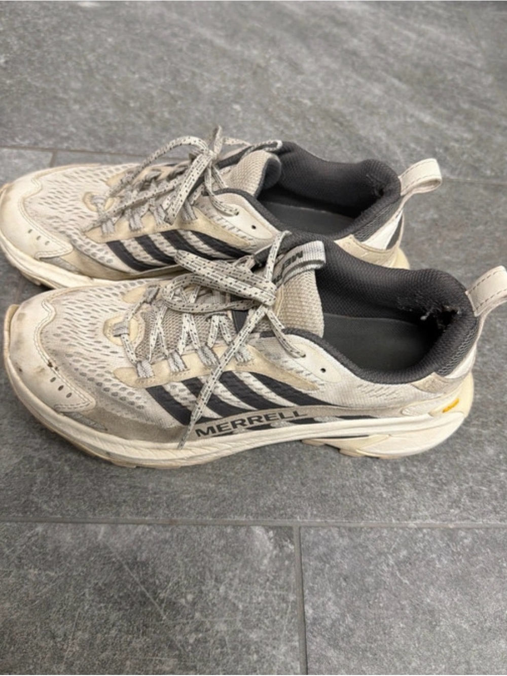 Merrell Beige and Black Women's Athletic Trail Shoes - Picture 3 of 10